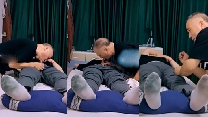 老技师口射脏袜中年顾客（31）